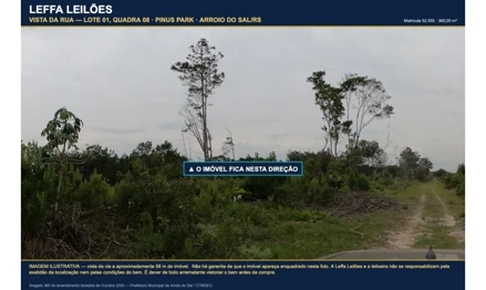 Terreno em Arroio do Sal, Balneário Pinus Park, Loteamento Torres Pinus Park — lote um (01) da quadra oito (08) - Pinus Park, RS. Terreno em Arroio do Sal, Balneário Pinus Park, Loteamento Torres Pinus Park — lote um (01) da quadra oito (08) - Pinus Park, RS.